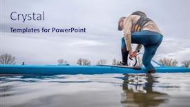  Presentation with leash - Slide set with senior-male-is-attaching background and a  colored foreground