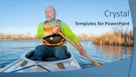  Presentation with pov - Colorful presentation theme enhanced with senior-male-is-paddling-expedition backdrop and a light blue colored foreground