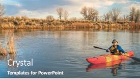  Presentation with senior fitness - Cool new PPT layouts with senior-male-is-paddling backdrop and a ocean colored foreground