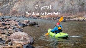  Presentation with kayak - PPT theme with senior-male-kayaker-is-paddling background and a gray colored foreground