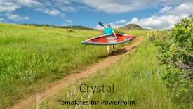  Presentation with racing - Amazing PPT theme having senior-male-paddler-is-carrying backdrop and a gold colored foreground