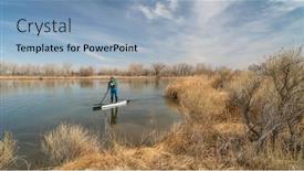  Presentation with colorado - Slide set consisting of senior-male-paddler-is-paddling background and a light blue colored foreground