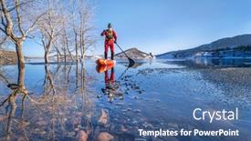  Presentation with senior fitness - Slides enhanced with senior-male-paddler background and a ocean colored foreground