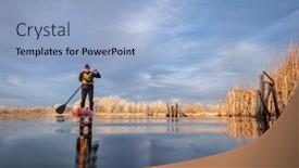  Presentation with spring training - Audience pleasing PPT theme consisting of senior-male-paddler backdrop and a light blue colored foreground