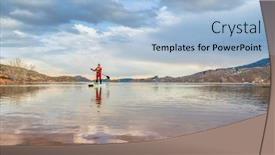  Presentation with colorado - Audience pleasing PPT theme consisting of senior-male-paddler backdrop and a light blue colored foreground