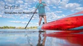  Presentation with senior fitness - Colorful presentation enhanced with senior-male-paddling-a-stand backdrop and a light blue colored foreground