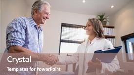  Presentation with nurse a male patient - Slides consisting of senior male patient and female background and a coral colored foreground