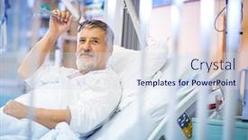  Presentation with modern color - Theme enhanced with senior-male-patient background and a sky blue colored foreground