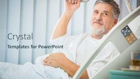  Presentation with modern color - Slide deck consisting of senior-male-patient background and a sky blue colored foreground