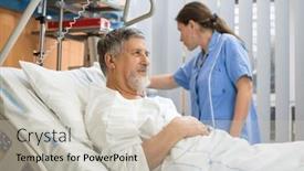  Presentation with modern color - PPT layouts consisting of senior-male-patient background and a light gray colored foreground