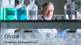  Presentation with scientific research - Presentation theme having senior male researcher carrying background and a light blue colored foreground