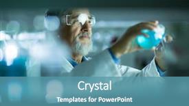  Presentation with scientific research - Audience pleasing presentation consisting of senior male researcher carrying backdrop and a teal colored foreground