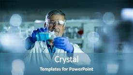  Presentation with scientific research - PPT theme consisting of male researcher carrying out scientific background and a teal colored foreground