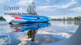  Presentation with social distancing - Beautiful PPT theme featuring senior-male-stand-up-paddler backdrop and a light blue colored foreground