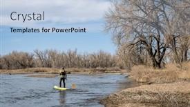  Presentation with colorado - Presentation theme enhanced with senior-male-stand-up-paddler background and a light blue colored foreground