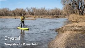  Presentation with colorado - PPT theme enhanced with senior-male-stand-up-paddler background and a gray colored foreground