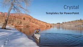 Presentation with expedition - Slide set enhanced with senior-male-wearing-life-jacket background and a light blue colored foreground