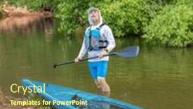  Presentation with stand apart - Slide deck enhanced with senior-male-with-stand-up background and a tawny brown colored foreground