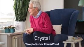  Presentation with alone - Cool new slide set with senior-man-alone-sitting backdrop and a wine colored foreground