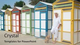  Presentation with honolulu senior on a beach - Presentation theme enhanced with senior man and his dog background and a  colored foreground