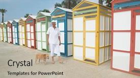  Presentation with honolulu senior on a beach - Beautiful presentation theme featuring senior man and his dog backdrop and a  colored foreground