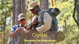  Presentation with navigation compass - PPT layouts consisting of senior-man-and-his-grandson background and a violet colored foreground