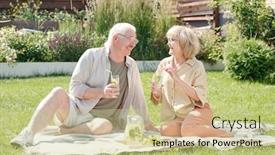  Presentation with lemonade - Colorful PPT theme enhanced with senior-man-and-his-lovely backdrop and a soft green colored foreground
