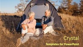  Presentation with fall season - Presentation theme having senior-man-and-woman-looks background and a tawny brown colored foreground