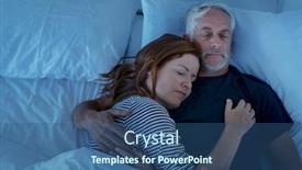 Presentation with man woman - Colorful presentation theme enhanced with senior-man-and-woman-sleeping backdrop and a ocean colored foreground