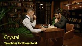  Presentation with friendly - PPT theme having senior-man-and-young-chess background and a wine colored foreground