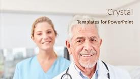  Presentation with physician - Beautiful slide set featuring senior-man-as-a-competent backdrop and a lemonade colored foreground