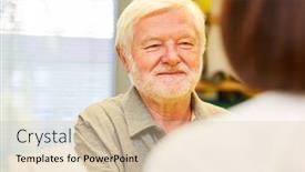  Presentation with psychotherapy - PPT theme featuring senior-man-as-a-patient background and a lemonade colored foreground