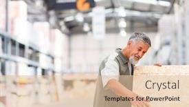  Presentation with diy - Slide set having senior man buying construction wood in a diy store background and a lemonade colored foreground