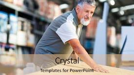  Presentation with diy - Cool new slide set with senior man buying construction wood in a diy store backdrop and a coral colored foreground