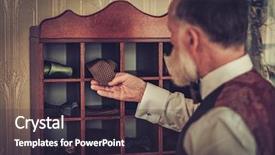  Presentation with man in suit and tie - Beautiful PPT theme featuring senior man choosing custom made bow ties and neckties backdrop and a wine colored foreground