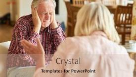  Presentation with ears - Slide deck featuring senior-man-covers-his-ears background and a coral colored foreground