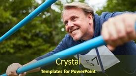  Presentation with trim - Audience pleasing PPT theme consisting of senior-man-doing-push-up backdrop and a tawny brown colored foreground