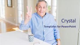  Presentation with coffee cup - PPT layouts enhanced with senior man drinking a cup background and a  colored foreground