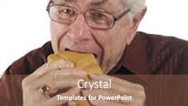  Presentation with submarine - Colorful theme enhanced with senior man enjoying a great submarine sandwich backdrop and a tawny brown colored foreground