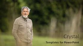  Presentation with hiking - Colorful presentation enhanced with senior-man-enjoying-the-outdoors backdrop and a coral colored foreground