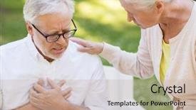  Presentation with old age - Cool new theme with senior man feeling heartache backdrop and a mint green colored foreground