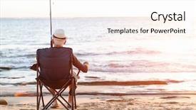  Presentation with sea fishing - Audience pleasing slide deck consisting of senior man fishing at sea backdrop and a pink colored foreground