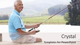  Presentation with honolulu senior - PPT layouts enhanced with senior man fishing on jetty background and a soft green colored foreground