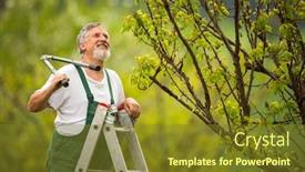  Presentation with fruit trees - Amazing presentation having senior-man-gardening backdrop and a tawny brown colored foreground
