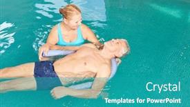  Presentation with hydrotherapy - Colorful PPT theme enhanced with senior-man-gets-hydrotherapy backdrop and a teal colored foreground