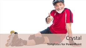  Presentation with skating - Slides with senior man goes inline skating background and a lemonade colored foreground