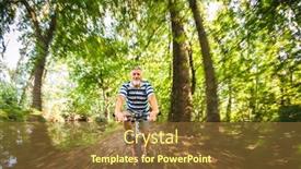  Presentation with bike speed - Audience pleasing PPT theme consisting of senior-man-going-fast backdrop and a tawny brown colored foreground