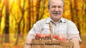  Presentation with harvesting energy - Cool new presentation theme with senior man harvesting an apples backdrop and a  colored foreground