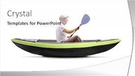  Presentation with kayak - Amazing PPT layouts having senior-man-in-a-kayak backdrop and a white colored foreground