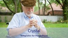  Presentation with wheelchair - Colorful theme enhanced with senior man in a wheelchair backdrop and a light blue colored foreground